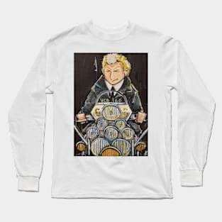 Retro Scooter, Classic Scooter, Scooterist, Scootering, Scooter Rider, Mod Art Long Sleeve T-Shirt